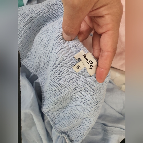 Miss shop baby blue linen dress - Picture 6 of 6